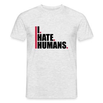 bars cool logo humans text sticker fuck you fu - Men's T-Shirt - heather grey - Front - AI Model Male 178 dark (178cm)