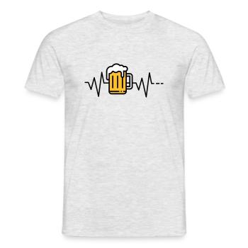 Bière de battement de coeur - T-shirt homme - gris chiné - Devant - AI Model Male 178 dark (178cm)