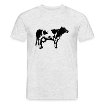 logo de vache - T-shirt homme - gris chiné - Devant - AI Model Male 178 dark (178cm)