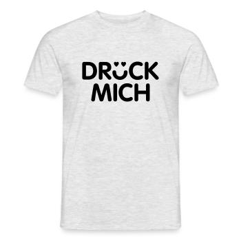 Drück mich, lustiger Spruch - Männer T-Shirt - Grau meliert - Vorne - AI Model Male 178 dark (178cm)