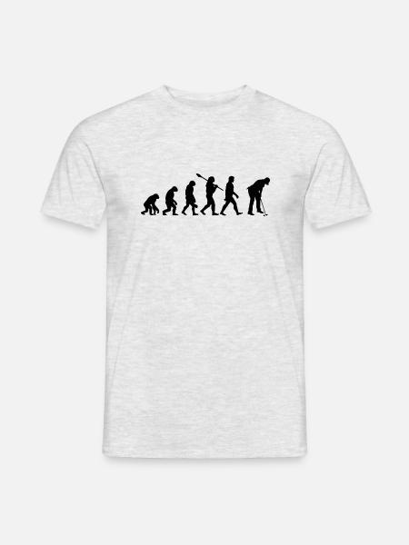 Golf Evolution vom Affen zum Golfspieler - Männer T-Shirt - Grau meliert
