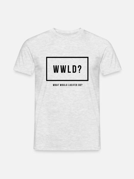 WWLD? What Would Lucifer Do? - Men's T-Shirt - heather grey