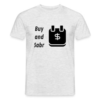 Buy and Hold? Buy and Sabr! - Männer T-Shirt - Grau meliert - Vorne - AI Model Male 178 dark (178cm)