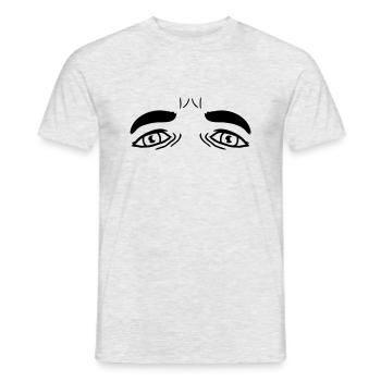 Weinende traurige Augen Design - Männer T-Shirt - Grau meliert - Vorne - AI Model Male 178 dark (178cm)