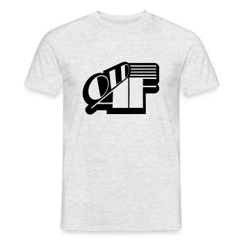 old AF Text Logo - Men's T-Shirt - heather grey - Front - AI Model Male 178 dark (178cm)