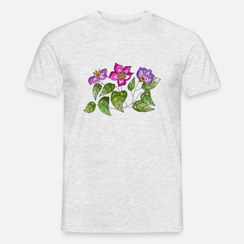 Blumen - Männer T-Shirt - Grau meliert