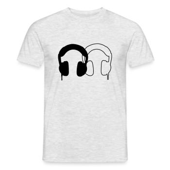 Headphones - Men's T-Shirt - heather grey - Front - AI Model Male 178 dark (178cm)