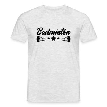 badminton - Männer T-Shirt - Grau meliert - Vorne - AI Model Male 178 dark (178cm)