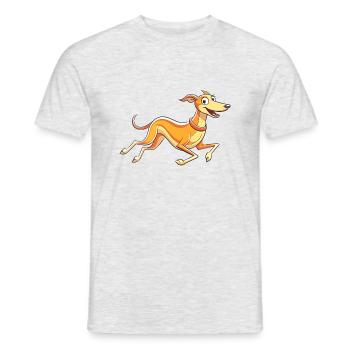 Graceful Running Whippet Artwork - Men's T-Shirt - heather grey - Front - AI Model Male 178 dark (178cm)