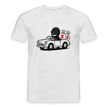 Bankräuber Gangster Lustig - Männer T-Shirt - Grau meliert - Vorne - AI Model Male 178 dark (178cm)
