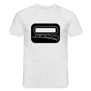Melder Pager zum selbst gestalten - Männer T-Shirt - Grau meliert - Vorne - AI Model Male 178 dark (178cm)