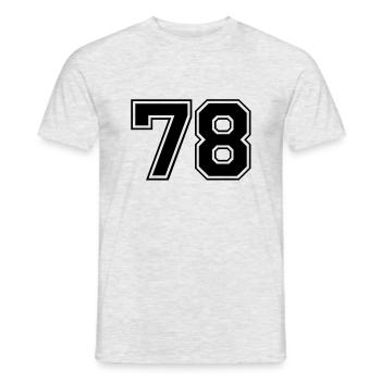 78 - Männer T-Shirt - Grau meliert - Vorne - AI Model Male 178 dark (178cm)