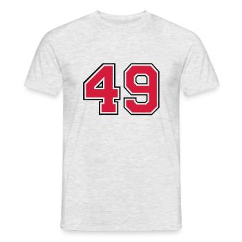 49__f2 - Männer T-Shirt - Grau meliert - Vorne - AI Model Male 178 dark (178cm)