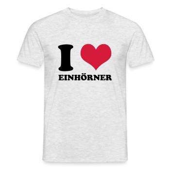 I Love Einhörner - Männer T-Shirt - Grau meliert - Vorne - AI Model Male 178 dark (178cm)
