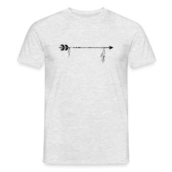 arrow with feathers - Männer T-Shirt - Grau meliert - Vorne - AI Model Male 178 dark (178cm)