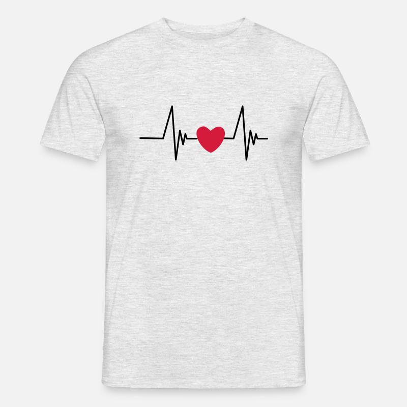 Herzschlag Puls Frequenz Herz Herzfrequenz Clipart - Männer T-Shirt - Grau meliert