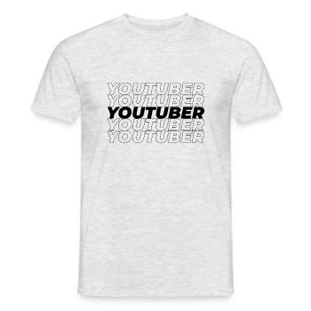 YouTuber - Männer T-Shirt - Grau meliert - Vorne - AI Model Male 178 dark (178cm)
