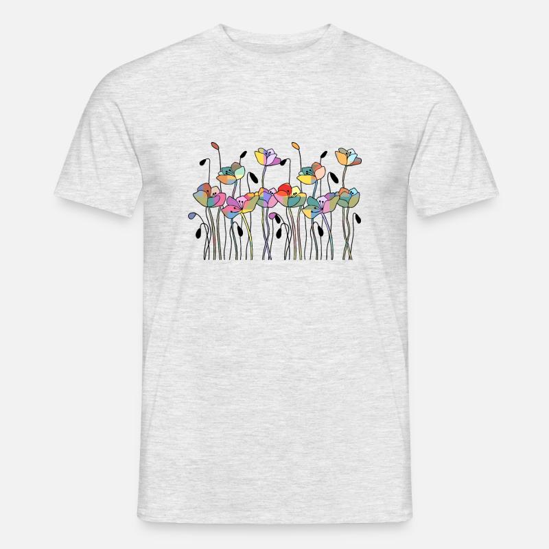 Blumen - Männer T-Shirt - Grau meliert