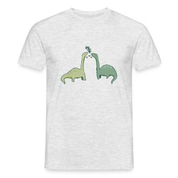 Cute dinosaurs with hearts - Men's T-Shirt - heather grey - Front - AI Model Male 178 dark (178cm)