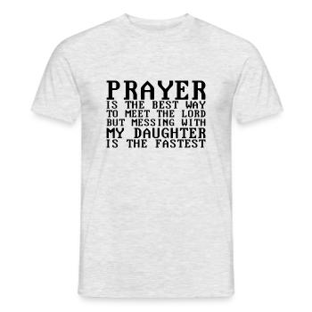 Prayer Is The Best Way To Meet The Lord - Männer T-Shirt - Grau meliert - Vorne - AI Model Male 178 dark (178cm)