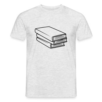 Gestapelte Bücher Comic Design - Männer T-Shirt - Grau meliert - Vorne - AI Model Male 178 dark (178cm)