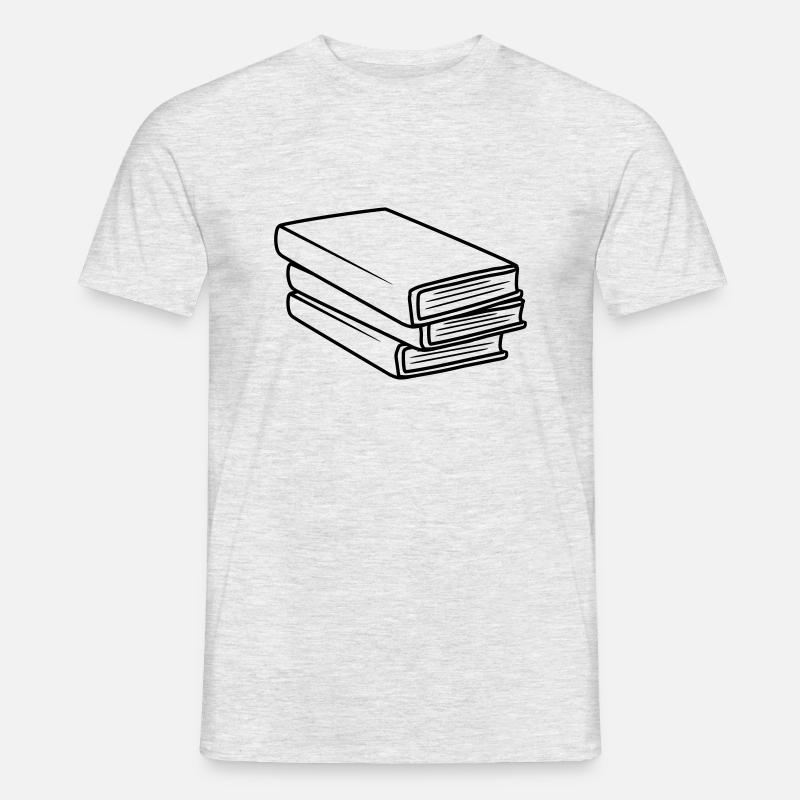 Gestapelte Bücher Comic Design - Männer T-Shirt - Grau meliert