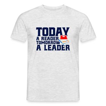 Today a reader tomorrow a guide read book - Men's T-Shirt - heather grey - Front - AI Model Male 178 dark (178cm)
