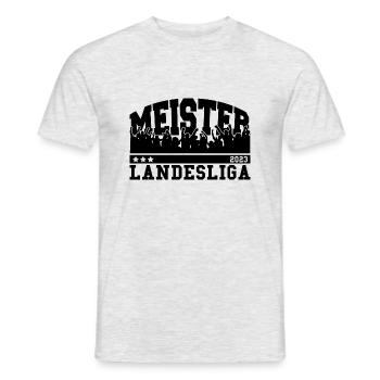 Aufsteiger 2023 Landesliga Aufstieg Fußball - Männer T-Shirt - Grau meliert - Vorne - AI Model Male 178 dark (178cm)