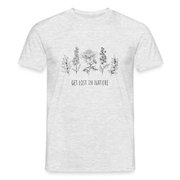 Get Lost in Nature schönes Design in schwarz - Männer T-Shirt - Grau meliert - Vorne - AI Model Male 178 dark (178cm)