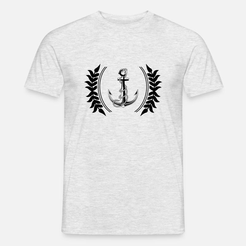 anker wappen - Männer T-Shirt - Grau meliert