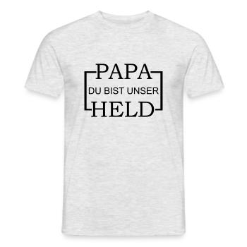 Papa du bist unser Held 2 - Männer T-Shirt - Grau meliert - Vorne - AI Model Male 178 dark (178cm)