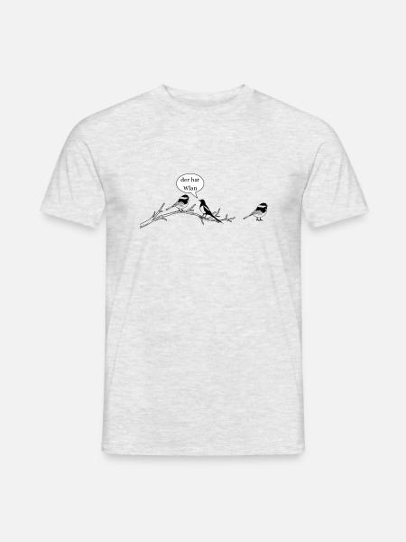 Lustiger Spruch mit süßen Spatzen Geschenkidee - Männer T-Shirt - Grau meliert