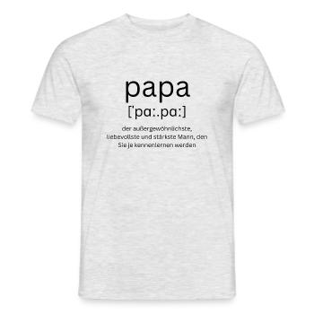 PAPA Lautschrift - Männer T-Shirt - Grau meliert - Vorne - AI Model Male 178 dark (178cm)