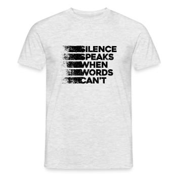 Schweigen spricht, wenn Worte es nicht können - Deep Thinker - Männer T-Shirt - Grau meliert - Vorne - AI Model Male 178 dark (178cm)