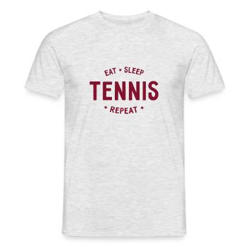 Manger dormir Tennis Répéter - T-shirt homme - gris chiné - Devant - AI Model Male 178 dark (178cm)