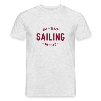 Eat Sleep Sailing Repeat - Men's T-Shirt - heather grey - Front - AI Model Male 178 dark (178cm)