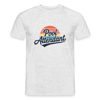 Humor am Pool - Männer T-Shirt - Grau meliert - Vorne - AI Model Male 178 dark (178cm)