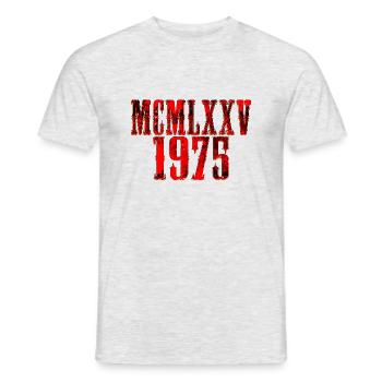 1975 Vintage Rétro des années 70 50 Né Fête d’anniversaire Femme - T-shirt homme - gris chiné - Devant - AI Model Male 178 dark (178cm)