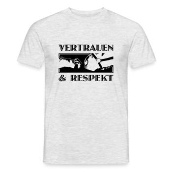 JaC's Vertrauen & Respekt 1 - Männer T-Shirt - Grau meliert - Vorne - AI Model Male 178 dark (178cm)