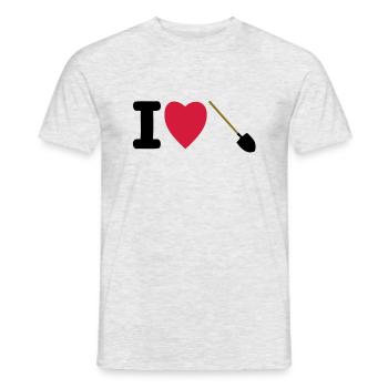 j'aime les pelles - T-shirt homme - gris chiné - Devant - AI Model Male 178 dark (178cm)