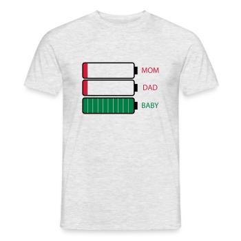 Parents empty battery - Men's T-Shirt - heather grey - Front - AI Model Male 178 dark (178cm)