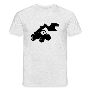 Gabel loader Gabellader Baggerlader excavator - Männer T-Shirt - Grau meliert - Vorne - AI Model Male 178 dark (178cm)