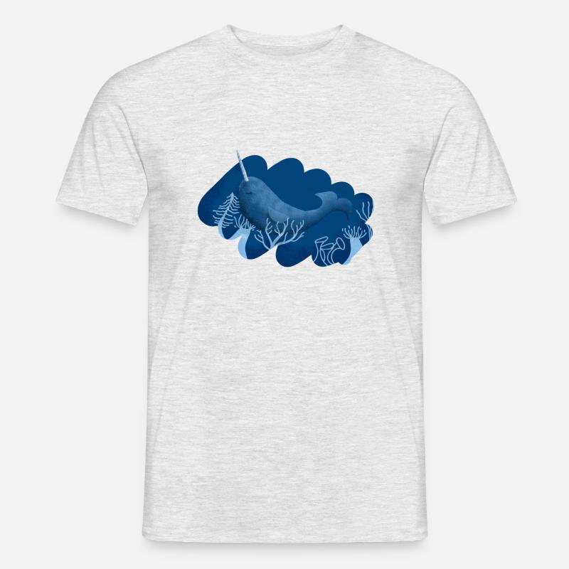 deep sea magic Narwal - Männer T-Shirt - Grau meliert