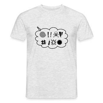 Fluchen-Schimpfen-Corona-Maske- im Comicstil. - Männer T-Shirt - Grau meliert - Vorne - AI Model Male 178 dark (178cm)