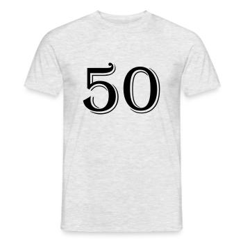 50 - Men's T-Shirt - heather grey - Front - AI Model Male 178 dark (178cm)