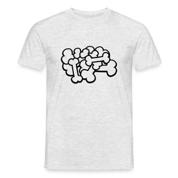 Dessin animé grand tas d’os - T-shirt homme - gris chiné - Devant - AI Model Male 178 dark (178cm)