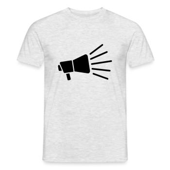 Symbole de la parole forte du mégaphone - T-shirt homme - gris chiné - Devant - AI Model Male 178 dark (178cm)