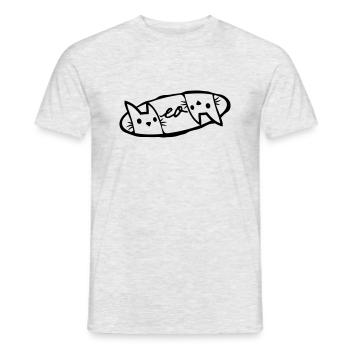 Logo Meow 2 Katzen - Männer T-Shirt - Grau meliert - Vorne - AI Model Male 178 dark (178cm)