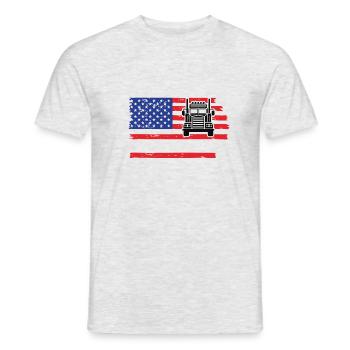 USA LKW - Männer T-Shirt - Grau meliert - Vorne - AI Model Male 178 dark (178cm)