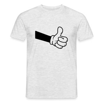 Bestätigen OK Comic Hand - Männer T-Shirt - Grau meliert - Vorne - AI Model Male 178 dark (178cm)